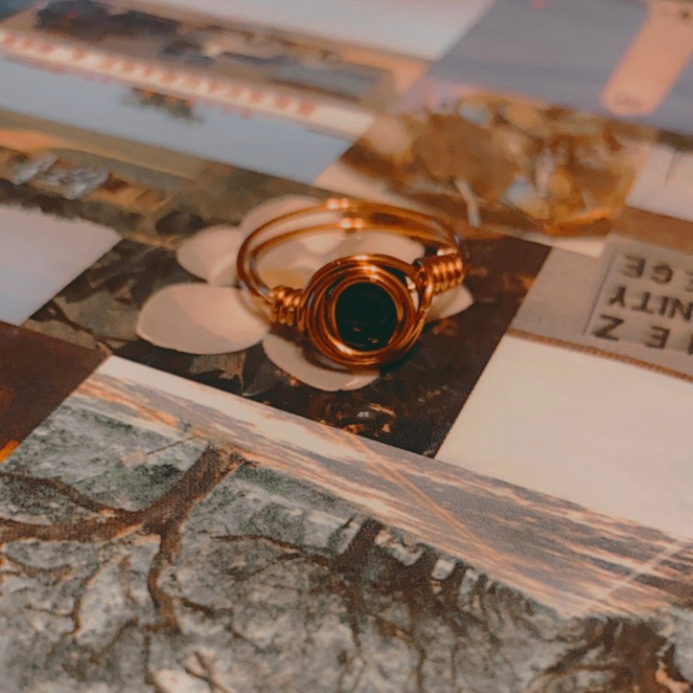 Handmade Wire Wrap Ring Birth Stone Good Luck - Picture 8 of 14